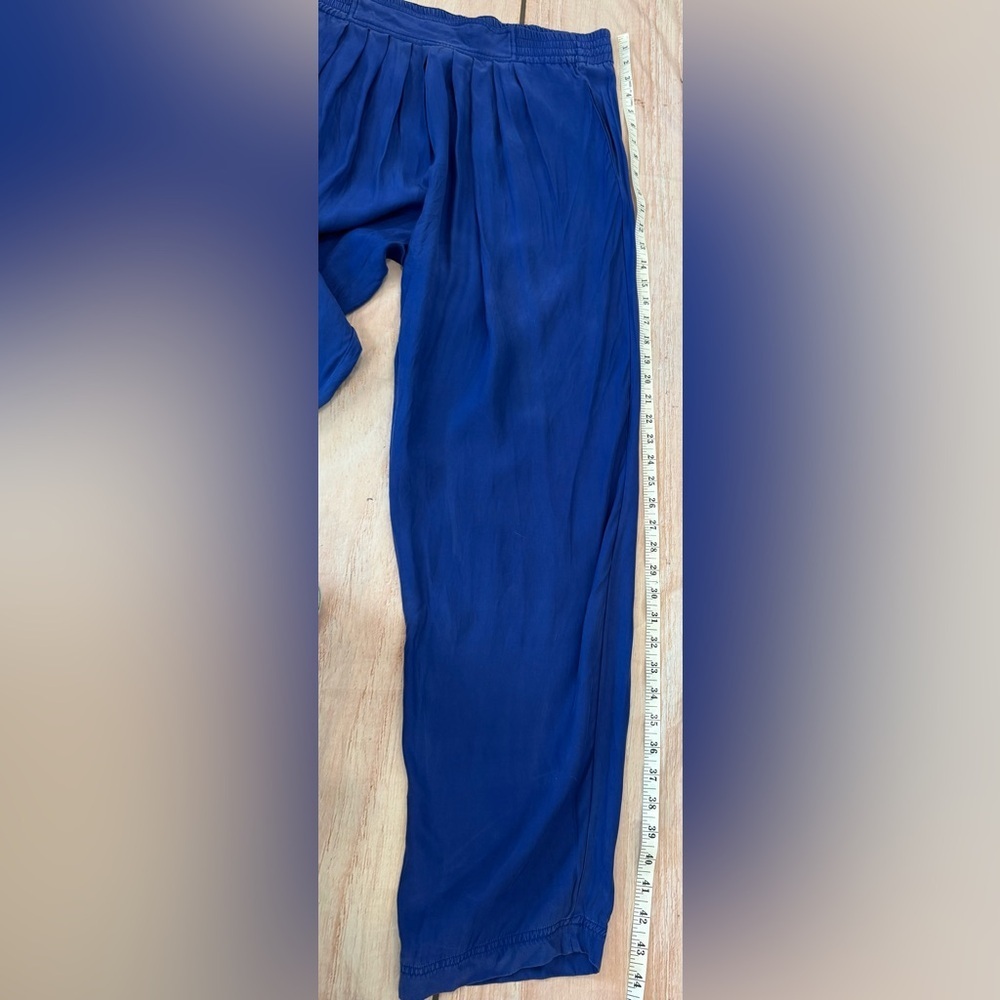 Carole Little Vintage Blue Silk Harem Pants Pleated 1980’s Trousers Size 10 - Picture 5 of 6